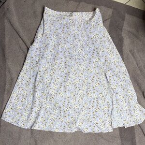 Gilli Floral A-Line Skirt size M - Cream and Yellow